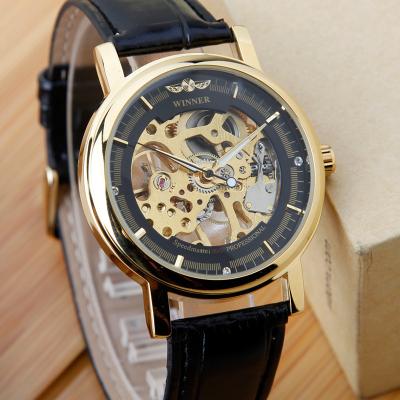 China Excellent Quality Brand Automatic Luxury Winner Watch Mechanical Skeleton Date Watch Men for sale