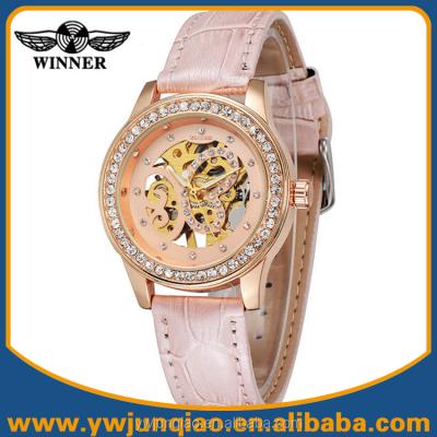 China Lady New Fashion Butterfly Automatic Mechanical Winner Watch Skeleton Date Watch Women for sale