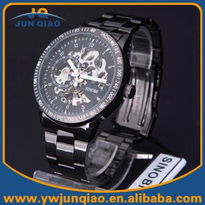 China Sinobi Stainless Steel Automatic Watch Black Date Automatic Mechanical Watch for sale