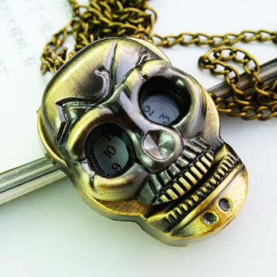 China Antique fashion skull design antique pocket watch for boys and girls. for sale