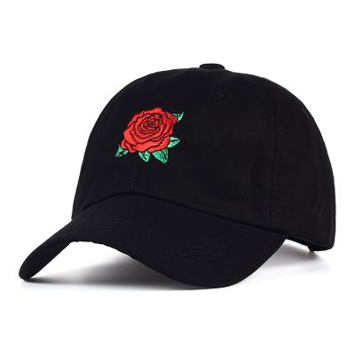 China New 100% COMMON Cotton Outdoor Sports Dad Hat Autumn Solid Snapback Baseball Hat Summer Women Fashion Rose Custom Embroidery for sale