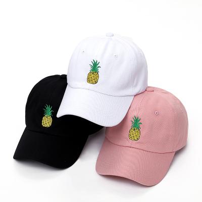 China Hot Sale JOINT Logo Baseball Dad Hat Cap 2018 Pineapple Embroidery Women Men for sale