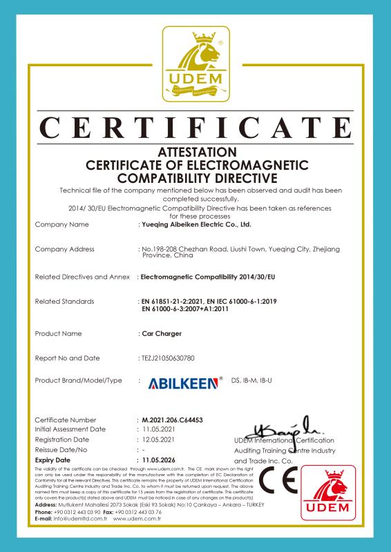 CE - Yueqing Aibeiken Electric Co., Ltd.