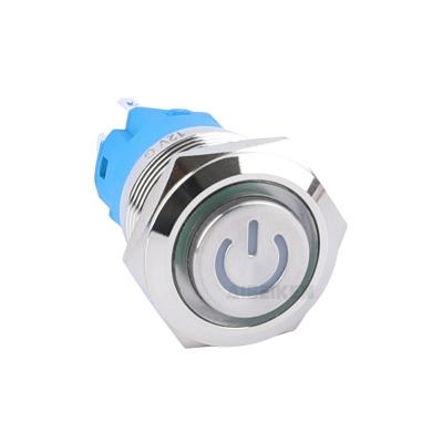 China Waterproof 120 Volt Waterproof Push Button Switch 19mm Reset Push Button Switch for sale