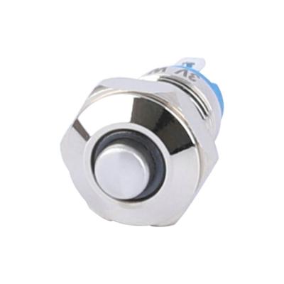 China Smallest Size With Smallest LED Switches 8mm Round IP65 Metal Waterproof Push Button Momentary Latching Switch for sale