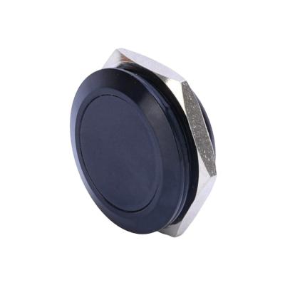 China Momentary /Stainless Steel Push Button Switch Push Button 25mm Metal Housing Black Momentary Switch With LED for sale