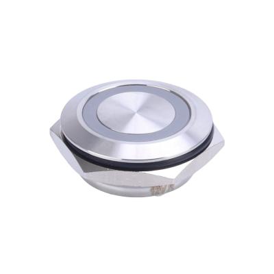 China 25mm Steel /Stainless Steel Metal Push Button IP67 Mini Led Momentary Push Button Black Housing Waterproof Switch for sale