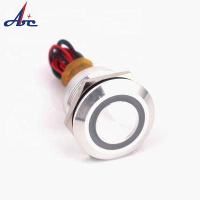 China Ring Stainless Steel IP68 Aluminum Oxidation Chamfer or A1 Stainless Steel IP68 19mm Key Latching Piezo Switch PS19B-PANOZ-E-S for sale