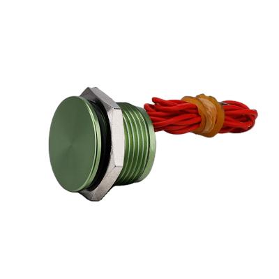 China Ip68 16mm Leader Contact Switch Stainless/Green Waterproof Anodized Flat Green Anodized 1No 2A Latching Momentary Piezo Switch for sale