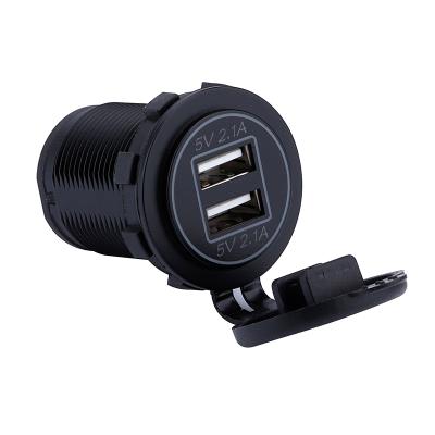 China Mini Flush Fit Design Compatible Phone 4.2A LED Car Exquisite Charger Adapter Fast Car Charger Dual USB Charging Socket Long Lasting for sale