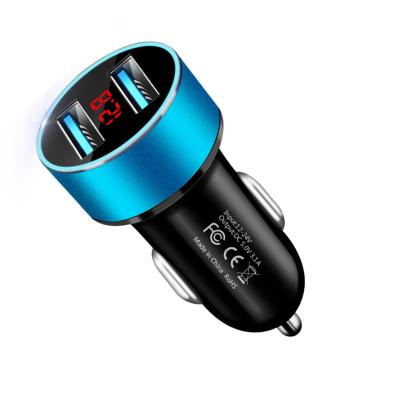 China Long Life and Exquisite Design Mobile Phone and Tablet Dual USB Car Smart 5V 4.8A Fast Charger with Colorful LED Blacklight Making Light USB Charger for sale