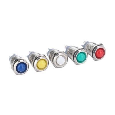 China Brass nickled hot sale 3v-230v ac dc screw teminal indicator light led 16mm brass nickel light indicator for sale