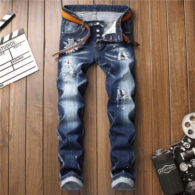 China XLL- breathable T1001 high quality in holes running men's breathable pants jeans handmade jeans 2020 for sale