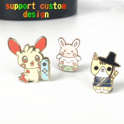 China Custom Cute Lapel Pins Europe Fabric Pin Customized Soft Enamel Pin For Clothing Decoration for sale