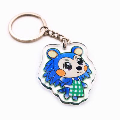 China Custom Eco-Friendly Kawaii Anime Character Shape Plastic Clear Acrylic Key Chain for sale