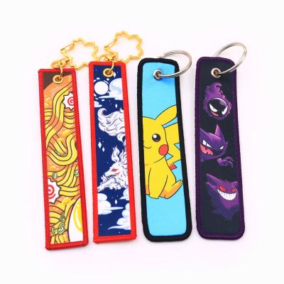 China All Simple Design Custom Logo Purse Embroidered Keychain / Sublimation Printing Key Tag For Bags for sale