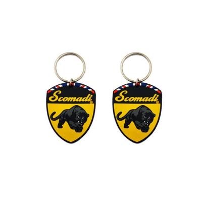 China Metal shield shape with custom black panther 3d pvc key chain for sale