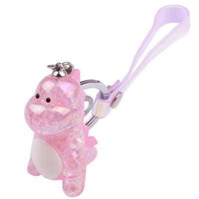 China New Style 3D Crystal Cute Pink Bear Key Ring Keychain For Bag Car Crystal+Metal fashion animal Keychains for sale