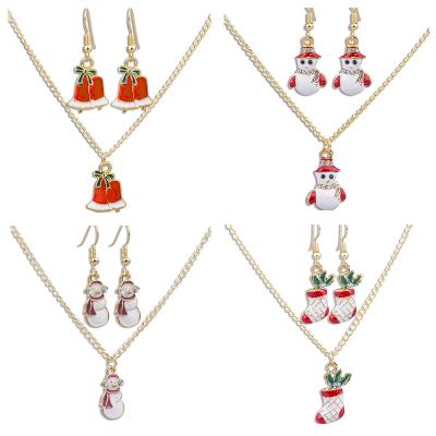 China 2020 Europe Christmas Charm Jewelry Necklace Earring Suit for sale