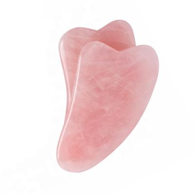 China Custom Facial Body Massager Tool Rose Quartz Jade Gua Sha Removal Scraping Sha Sha Gua for Blood Vessels Removal for sale