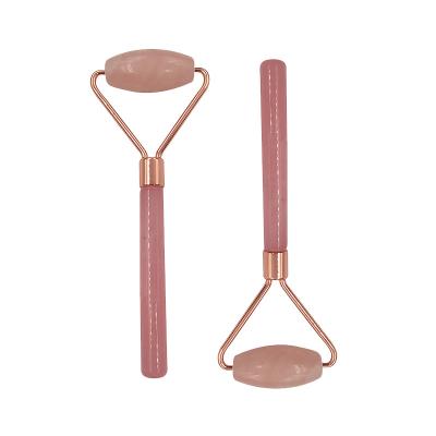 China Wholesale Hot Selling Comfortable Rose Quartz Jade Roller Face Roller Natural Quartz Facial Roller for sale