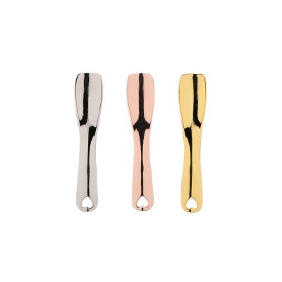 China Wholesale Rose Gold Color Beauty Makeup Spatula Metal Face Makeup Spatula For Eye for sale