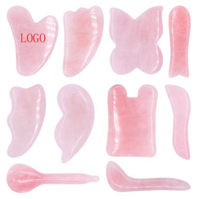 China Thin V Shape Jade Gem Stone Board Massage Heart Bian Gua Sha Face Massage Rose Gua Sha Blood Vessel Removal for sale