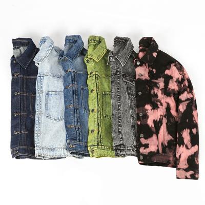 China Breathable wholesale custom logo jeans jacket for men mint green utitlity denim jacket homm for sale