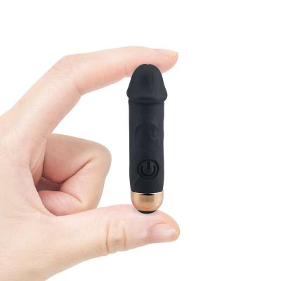 China Realistic Dildo Mini Vibrator Dick Bullet Silicone Cute 10 Vibration Modes Shape Vibrator Clitoris Nipple Stimulation 18 Adult Sex Toys For Women for sale