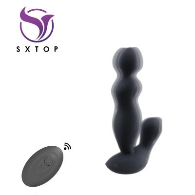 China Vibration Motor+10 Dual Modes Adult Product Strap On Beads Portable Anal Stimulator Vagina G-spot Stimulation Vibrator Cat Erotic Toys For Female for sale