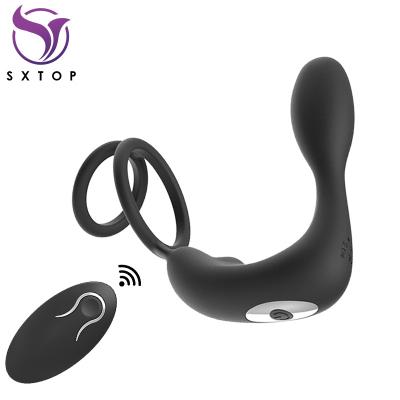 China Harder Build +12 Vibration Modes Double Male Cock Ring Wireless Remote Control Cock Ring Men Delay Ejaculation Penis Ring Extender Erotic Toys For for sale