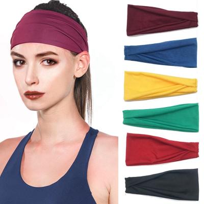 China Wide Hair Accessories Women Headband Solid Color Turban Spring Twist Knitted Elastic Cotton Headband Girls Headbands Hair Bands Accessory for sale