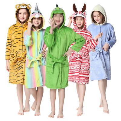 China Kigurumi Unicornio Flannel Onesize Hooded Girl Panda Overall Kids Thermal Boys Pajamas Unicorn Jumpsuit Children Winter Homewear for sale