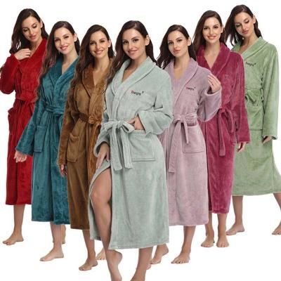 China Unisex Flannel Bathrobe Sleepwear Pajamas Long Robe Women Thermal Nightgown Bathrobe Unicorn Plush Men Winter Thick Warm for sale