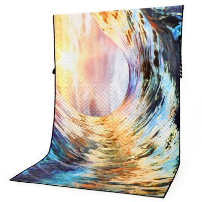 China Child Safe Tropical Palm Tree Leaves Seaside Sunset Landscape Tapestries Yoga Beach Towel Tapestry Mat Bohemian Decor for Home for sale