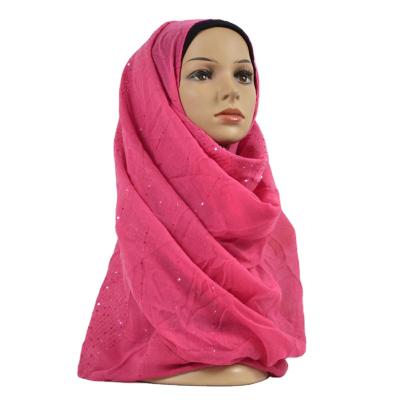 China New Products China Suppliers Hot Elegant Monochrome Wadding Scarf Outdoors Muslim Headscarf for sale