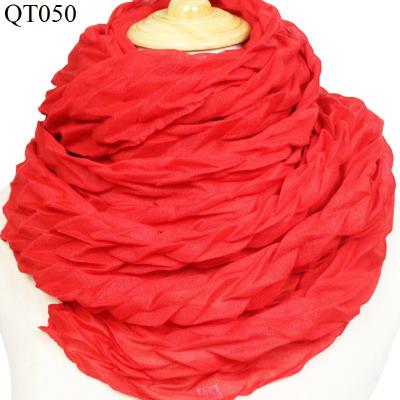 China Outdoors 2020 New Foreign Trade Scarf Lady Pure Color Pleated Hot Crushed Scarf for sale