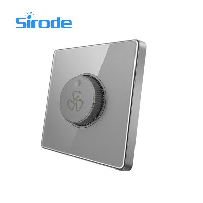 China Easy Installation Sirode Ice Switch British Standard Acrylic Color Propeller Speed ​​Dimmer Switch T1 Series Wholesales for sale