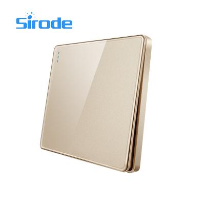 China Sirode Designs British Standard One Way Gold Color Light Switch Attractive Wall Switch Series Easy Installation for sale