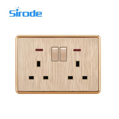 China Easy Installation Sirode UK Standard 2 Band 13A Switched Socket T3 Series For Home Wholesales for sale