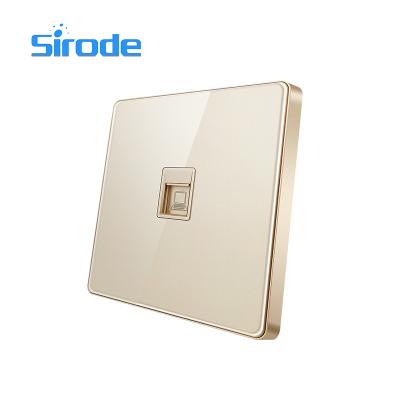 China Sirode T8-PC1Computer Wall Switch Electrical Socket British Standard Gold Color Computer Socket for sale