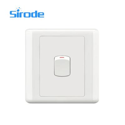 China Easy Installation Sirode 1 Gang 1 Way Switch Plate Plastic White Bangladesh Market British Standard for sale