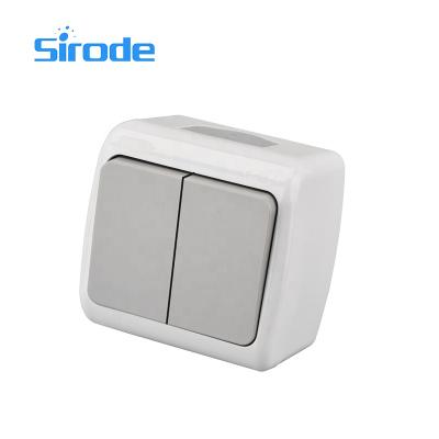 China European Standard Gray Easy Installation Sirode Wall Switch Box Color 2 Strip 1 Way Switch 8005E Series Wholesales for sale