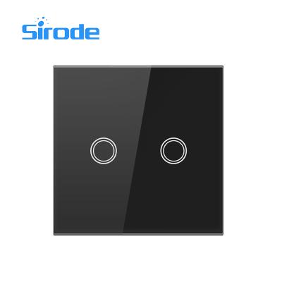 China Sirode 2 Installation WIFI Switch Wall Strip WIFI Crystal Glass Wireless Light Easy Switch Smart APP Remote Control Gold Color for sale