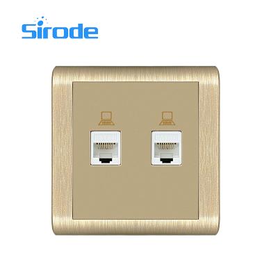 China Sirode New Designs European Standard Two Band Two Computer Easy Installation High Quality Wall Socket for sale