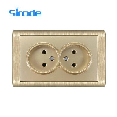 China Sirode Modern Designs European Standard Two Band Two Easy Pin Plug Easy Installation Electrical Wall Socket for sale