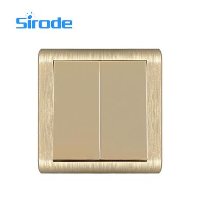 China Easy Installation Sirode Modern Design High Quality Wall Switches Two Electrical Modern Strip One Way Switches Luxury Wall Switch for sale