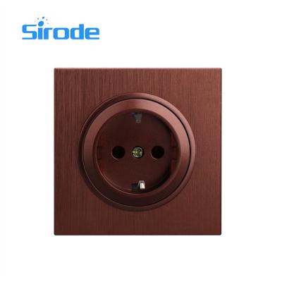 China Easy Installation Sirode Europe Standard 1 Tape SCHUKO Plug Brown Color 6001 Series for sale