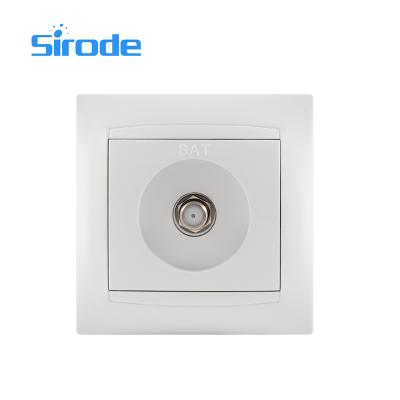 China Sirode Residential / General Purpose Satellite Socket White Color Europe Standard Electric Power Wall Switched Socket Outlet for sale