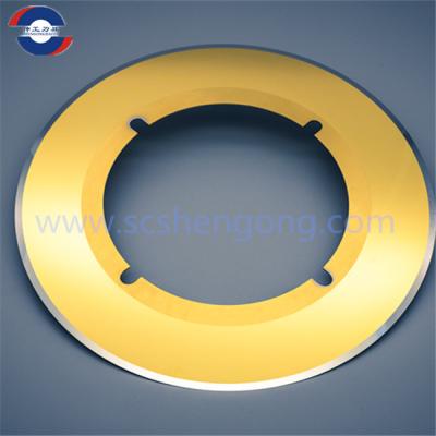 China Gold Coated Circular Slitter Blades Paper Cutting Slitter Machine 90.0-92.5HRA for sale